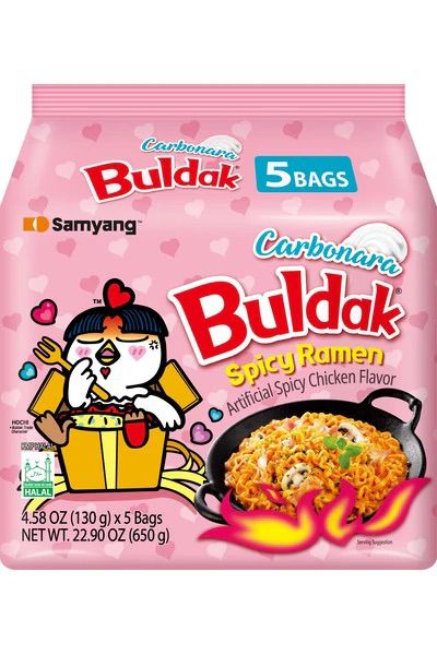 Samyang Buldak Hot Chicken Flavour Ramen (Carbonara) 130gX5X8