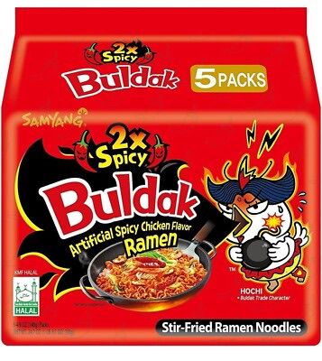Samyang Buldak Spicy Hot Chicken Flavour Ramen Multipack 140gX5X8